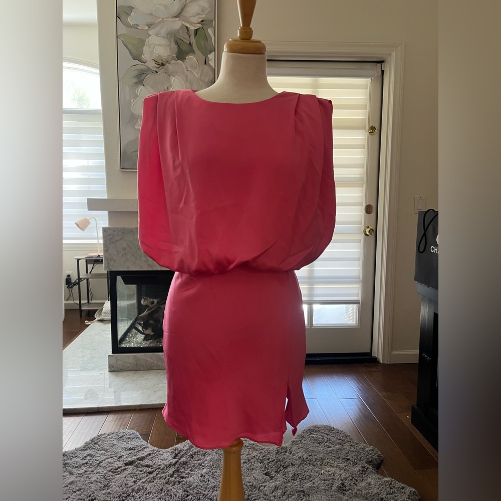 DO+BE Coral Pink Blouson Mini Dress